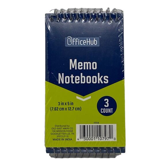OfficeHub Memo Notebooks 3 Count 3” X 5” Old East Main Co India New - Picture 1 of 6